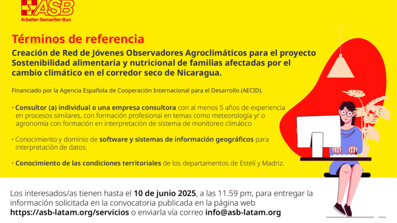 Consultoría para la creación de Red de Jóvenes Observadores Agroclimáticos para NIC2404
