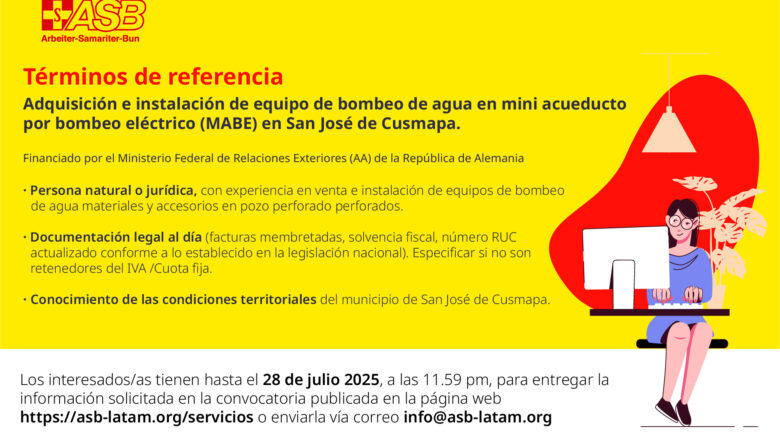 Adquisición e instalación de equipo de bombeo de agua en mini acueducto por bombeo eléctrico (MABE)