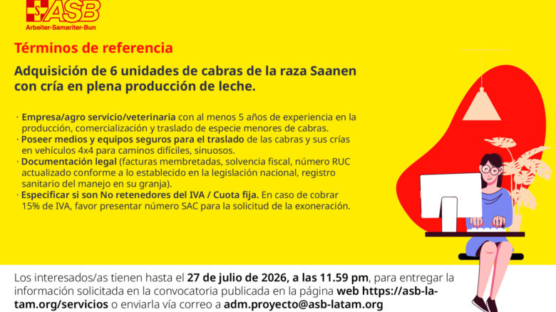 Adquisición de 6 unidades de cabras de la raza Saanencon cría en plena producción de leche